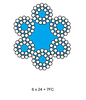 Cable de Acero Galvanizado 6X24+7FC